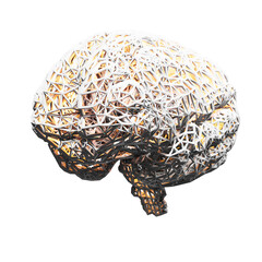 Brain abstract 3D render with png format