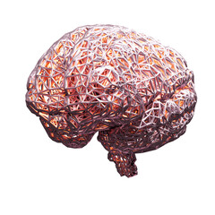 Brain abstract 3D render with png format