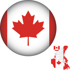  Canada Flag Round Shape