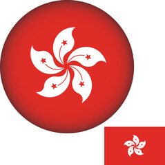 Hong Kong Flag Round Shape