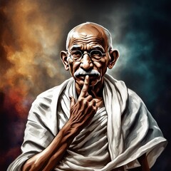 Mahatma gandi artistic colored image full hd beautiful. - obrazy, fototapety, plakaty