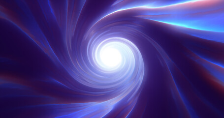Abstract purple blue tunnel twisted swirl of cosmic hyperspace magical bright glowing futuristic hi-tech with blur and speed effect background