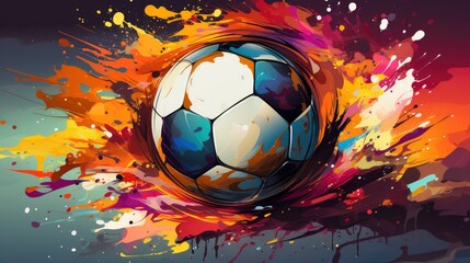Colorful Kick around a soccer ball. cartoon,Desktop Wallpaper Backgrounds, Background HD For Designer