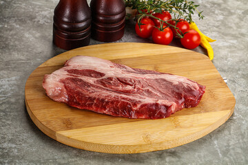 Raw beef chuck roll steak