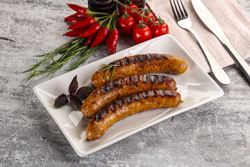 Grilled meat sausages with spices