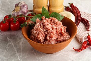 Raw minced pork uncooked meat