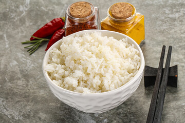 Steamed Basmati rice in the bowl