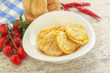 Natural organic grain rice chips