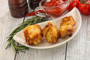 Chicken breast shashlik - grilled meat