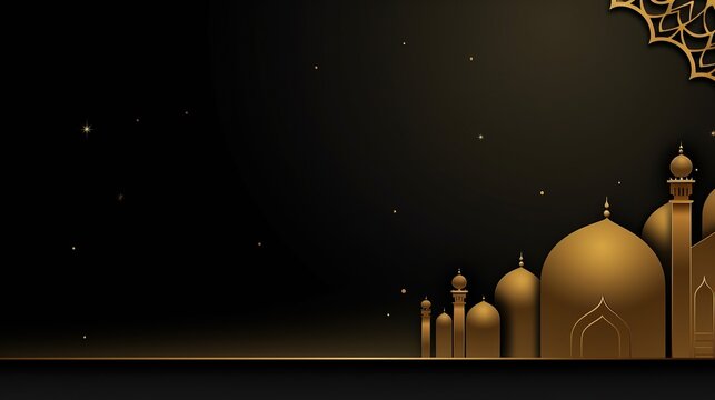 Ramadan Kareem background. Mosque silhouette background, Islamic design greeting card