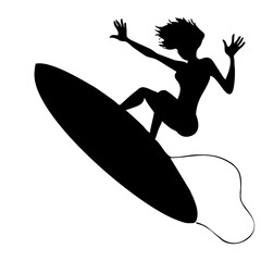 silhouette of a surfer