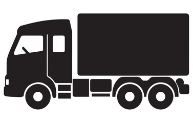 Commercial van icons set, Simple truck silhouette, Delivery icon