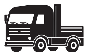 Commercial van icons set, Simple truck silhouette, Delivery icon