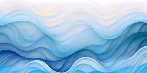 Obraz premium Blue and white abstract ocean wave texture. Banner Graphic Resource as background for ocean wave abstract graphics. Winter water wavy texture for web mobile backdrop. Cold weather travel illustration