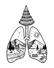 mountain view inside the lung
