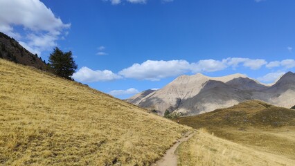 The beautiful mountains around the Lac d'Allos. English : Allos Lake. Alpes de Haute-Provence, France, Mercantour.