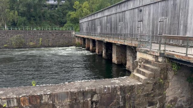 River lock and headgate along the Augusta Canal in Georgia