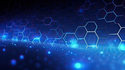 Fototapeta premium Science Technology. Hexagonal Atomic Connection