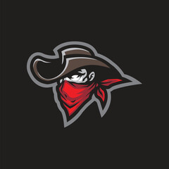 Bandits mascot logo design vector with modern illustration concept style for badge, emblem and t shirt printing. Bandits head illustration for sport and esport team.