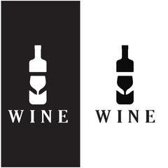 Wine logo with wine glasses and bottles.for night clubs,bars,cafe and wine shops.