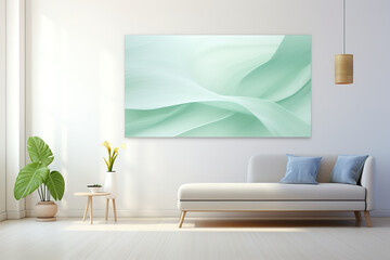 Zen frame mock up in a minimalist interior, serenity and balance, relaxing environment