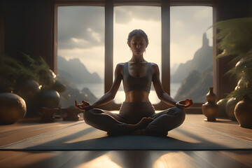 person meditating in yoga position.
Generative AI