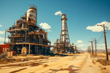 Drum Barrel used to store oil in the Middle East Generative AI