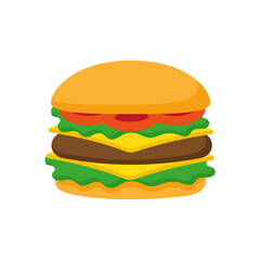 Delicious burger, hamburger. Vector illustration