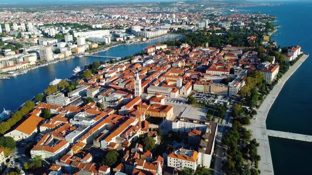Zadar, old city, aerial view, Croatia