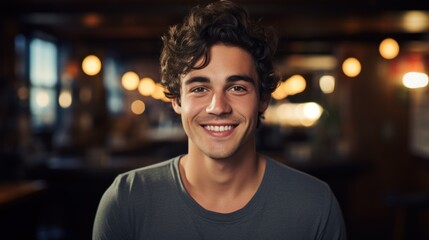 Young man smiling with clean teeth.