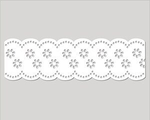 nglaise, decorative flower floral lace embroidery design vector Set of seamless lattice borders. white lace ribbons cotton eyelet lace	