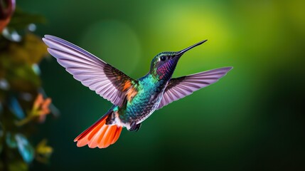 Fototapeta premium Wide-billed Hummingbird. background