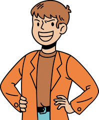 Fototapeta premium Friendly male avatar cartoon illustration