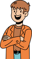 Fototapeta premium Friendly male avatar cartoon illustration