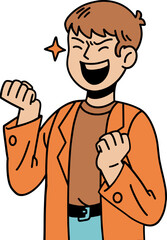 Friendly male avatar cartoon illustration