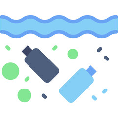 Vector Icon Contamination, Plastic, Wastes, Evaporation, Toxicity, Water