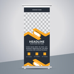 great business stand banner design with modern shape.