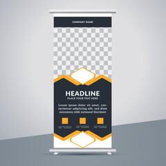 great business stand banner design with modern shape.