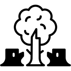 Vector Icon Deforest, Firewood, Trunks, Woods, Logs, Tree