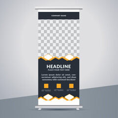 great business stand banner design with modern shape.