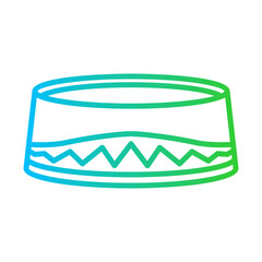 Muslim cap fashion muslim icon with blue and green gradient outline style. muslim, cap, islamic, islam, religion, isolated, religious, . Vector Illustration