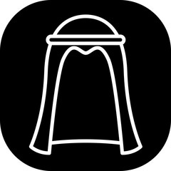 Thawb fashion muslim icon with black filled line outline style. arab, thawb, saudi, thobe, man, kandura, arabian. Vector Illustration