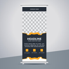 great business stand banner design with modern shape.