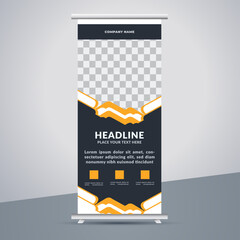 great business stand banner design with modern shape.