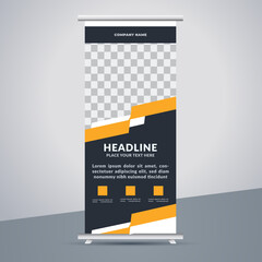 great business stand banner design with modern shape.