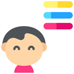 Vector Icon Skills, Avatar, Person, Man, Competence, Characteristics