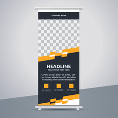 great business stand banner design with modern shape.