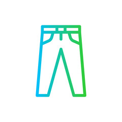 Ankle pants fashion muslim icon with blue and green gradient outline style. pants, fashion, trousers, style, wear, model, woman. Vector Illustration