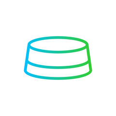 Muslim cap fashion muslim icon with blue and green gradient outline style. muslim, cap, islamic, islam, religion, isolated, religious, . Vector Illustration