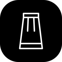 Long skirt fashion muslim icon with black filled line outline style. fashion, skirt, woman, girl, female, clothes, textile. Vector Illustration